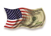 Flag and Money stock photo