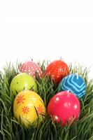 Easter Eggs in Grass stock photo