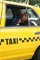 Business Man in Taxi stock photo