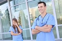 Attractive Medical Team at Hospital stock photo