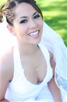 Beautiful Hispanic Woman at Wedding stock photo