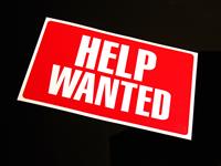 Help Wanted Sign stock photo