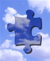 Puzzle Piece in the Sky stock photo