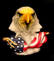 Eagle with Flag stock photo