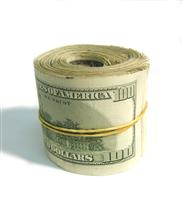Roll of 100s stock photo