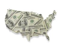 Money Overlaying the United States stock photo