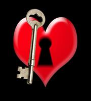 Heart Key stock photo