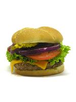 Isolated Cheeseburger stock photo