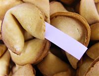 Fortune Cookies with Blank Fortune stock photo
