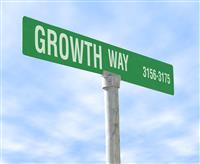 Growth Themed Street Sign stock photo