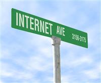 Internet Themed Street Sign stock photo
