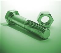 A close up of a nut and screw stock photo