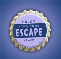 Escape Themed Bottlecap stock photo