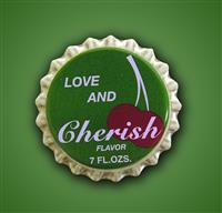 Love and Cherish Themed Bottlecap stock photo