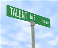 Talent Themed Street Sign stock photo