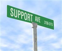 Support Themed Street Sign stock photo