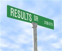 Results Themed Street Sign stock photo