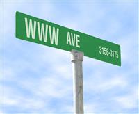 Internet Themed Street Sign stock photo