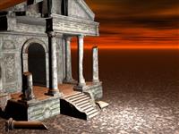 Old Ruins 3D Render stock photo