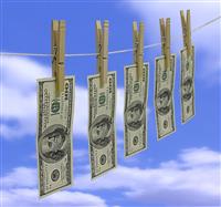 Laundering Money stock photo