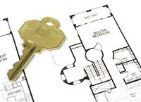 House Key and Plans stock photo