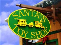 Santas Toy Shop stock photo