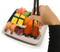 Eating Sushi stock photo