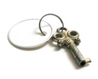 Antique Key with Tag stock photo