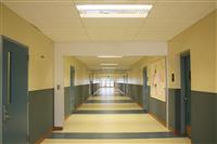 High School Hallway stock photo