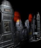 Science Fiction Bay Doors stock photo