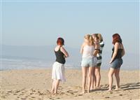 Teens at the Beach stock photo