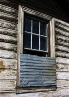 Old Cabin Window stock photo
