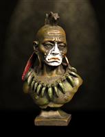 Indian Warrior Statue stock photo