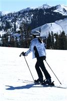 Woman Skiing stock photo