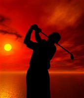Golfer Silhouette stock photo