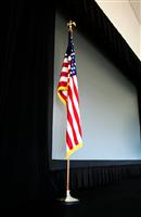 Flag on Stage with Screen stock photo