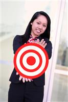 Business Woman with Target stock photo