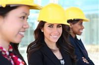 Diverse Woman Construction Team  stock photo