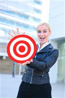 Business Woman with Target stock photo