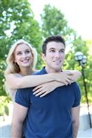 Attractive Couple in Love (Focus on Man) stock photo