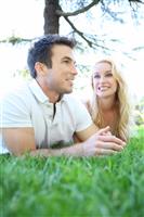 Attractive Couple in Love (Focus on Woman) stock photo