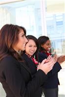 Woman Business Team Clapping stock photo