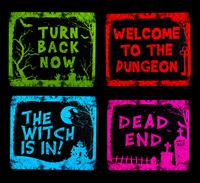 Colorful Halloween Signs stock photo