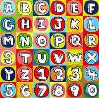 Colorful Alphabet Letters and Numbers stock photo