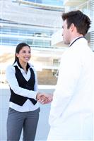 Doctor and Patient Handshake stock photo