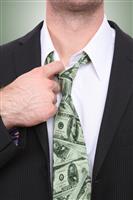 Business Man with Money Tie stock photo