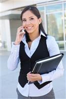 Hispanic Business Woman on Phone stock photo