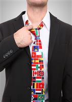 Man with Flag Tie stock photo