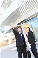 Construction Man and Woman Team stock photo