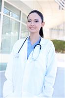 Woman Nurse at Hospital stock photo